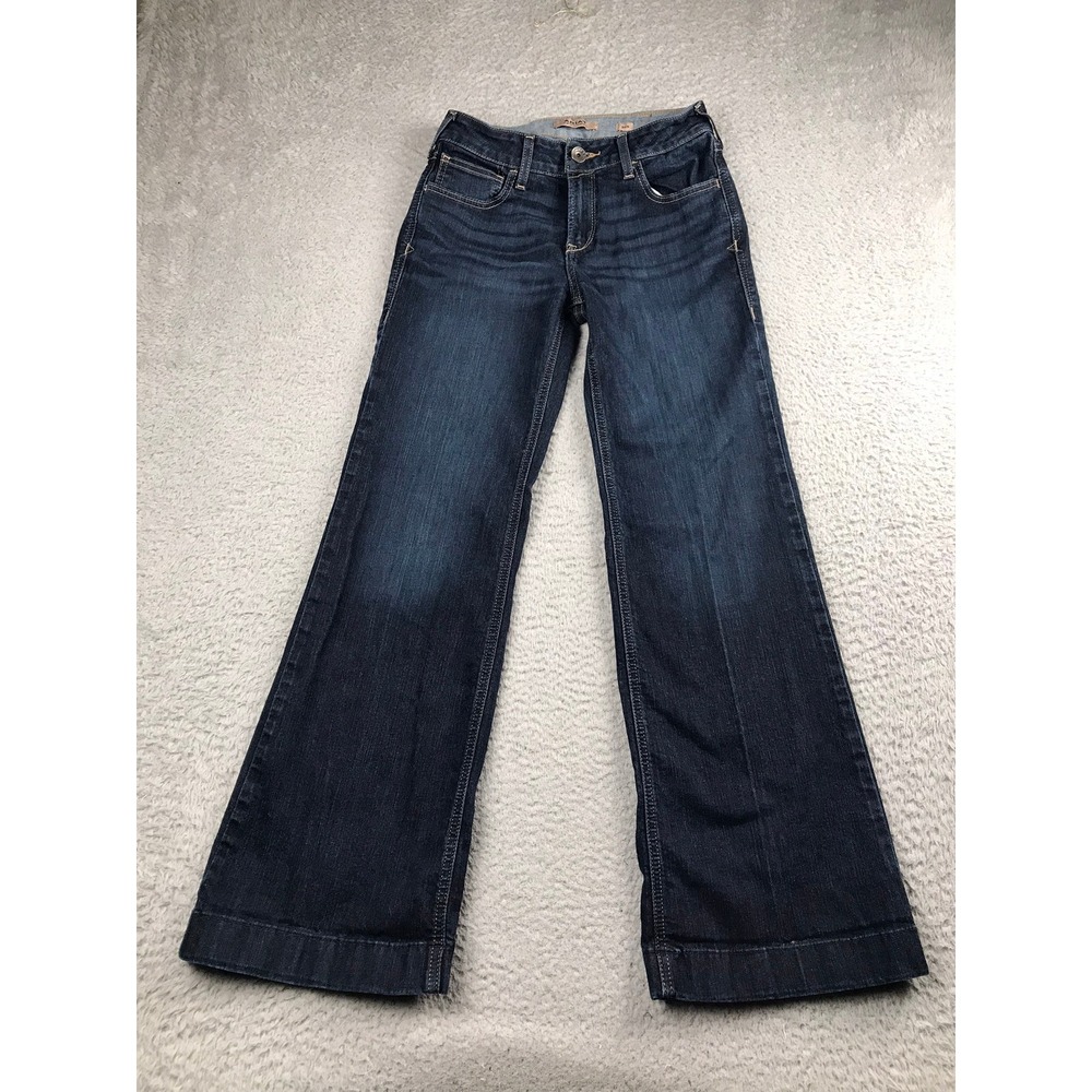 Ariat REAL Jeans Women 30S (29X30) Dark Wash Perfect Rise Trouser Wide Leg